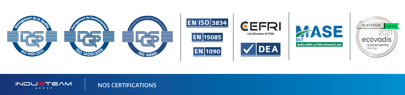 Industeam Group - Nos certifications